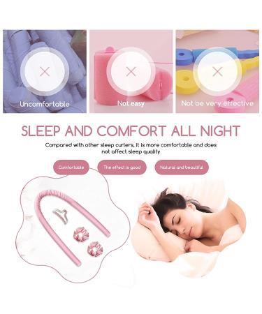 Long Hair Heatless Silk Curlers - Spiral Hair Rollers for Overnight Styling (Pink) - Buy Online on GoSupps.com
