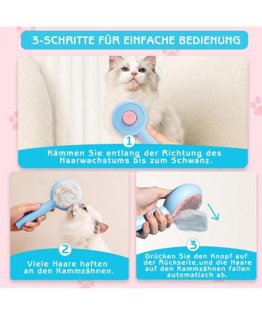 PHAVESAS Pets Dog & Cat Brush - Self-Cleaning Fur Brush for Long & Short Hair Effective Undercoat Removal - Optimized Pet Care Tool - Buy Online on GoSupps.com