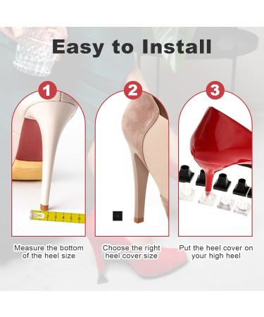 8 Pairs High Heel Protectors - Non-Slip Caps for Grass & Outdoor Events | 4 Sizes for Heel Repair - Buy Online on GoSupps.com