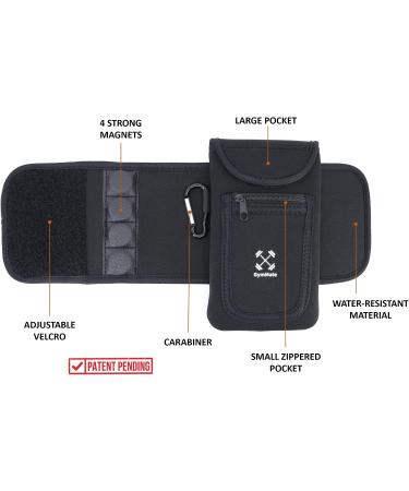 Gym Mate Magnetic Water Bottle Sleeve - Accessory Pockets for Cell Phones, Keys, Cards, Headphones - Attaches Securely to Metal Surfaces - Buy Online on GoSupps.com