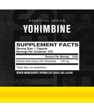 Yohimbine Extra Strength Supplement 2.5mg - 270 Capsules for Energy & Body Recomposition - Premium Yohimbe Bark Extract - Zero Fillers - 270 Veggie Capsules - Buy Online on GoSupps.com