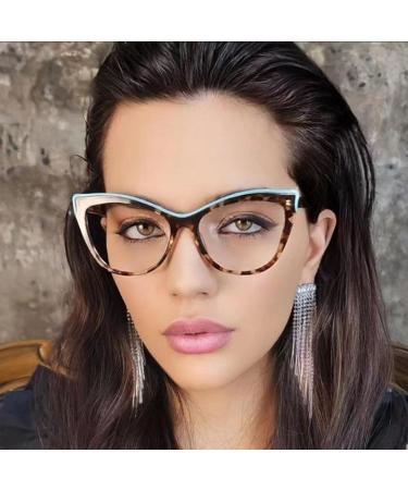 SERONI TR90 Cat Eye Blue Light Blocking Glasses for Men & Women - Anti-UV Computer & Reading Glasses in Leopard-Pink - 54mm - Buy Online on GoSupps.com