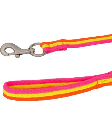 8m Equestrian Lunging Line for Horses - Soft Nylon Training Rope with Hand Loop Carabiners & Floor Work Leash in Neon Pink/Orange - Buy Online on GoSupps.com