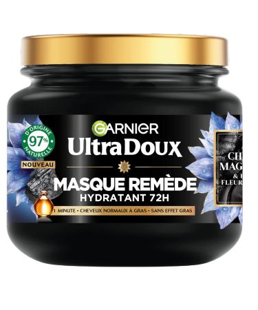 Garnier Garnier Ultra Doux - Moisturizing & Balancing Mask with Magnetic Charcoal & Nigella Flower - For Normal to Oily Hair - 340 ml