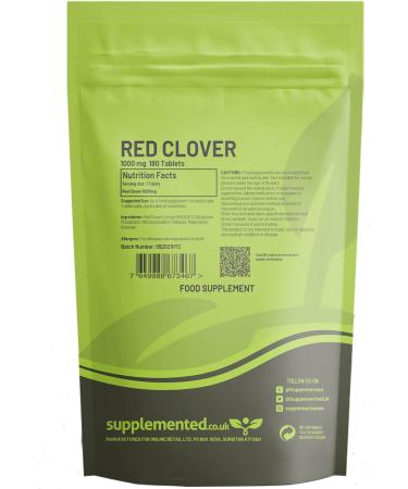 Red Clover Extract 1000mg - 180 Tablets | High Strength UK Made | Pharmaceutical Grade - Buy Online on GoSupps.com
