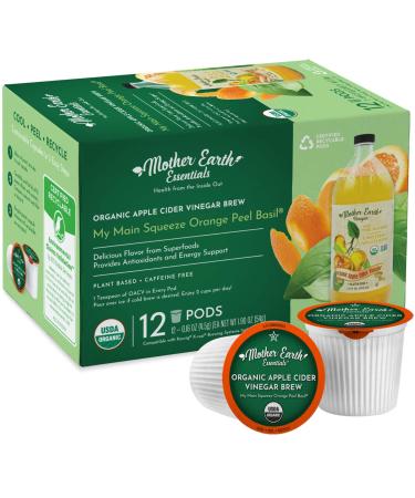 Superfood K-Cup Tea Pods  Organic Apple Cider Vinegar Tea with The Mother for Daily Wellness. Mother Earth Essentials presents My Main Squeeze Orange Peel Basil in 12 Single Serving Pods. Keurig compatible. Orange Peel Ba