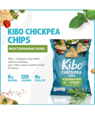 Kibo Chickpea Chips - Gluten-Free, Vegan, Non-GMO, Mediterranean Herbs, 1 oz (12 Pack) - Buy Online on GoSupps.com