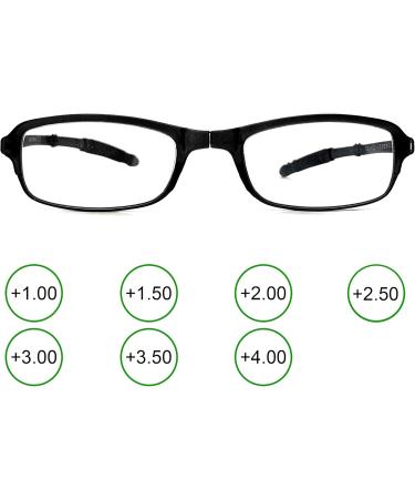 PANTONA Foldable Reading Glasses | Lightweight Presbyopia Frames | Portable Black 2.50 with Mini Bag - International Shipping Available - Buy Online on GoSupps.com
