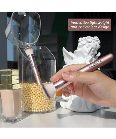 Rose Gold Kabuki Flat Top Foundation Brush for Flawless Makeup Application | Premium Quality for Liquid, Powder, and Cream Blending - Buy Online on GoSupps.com