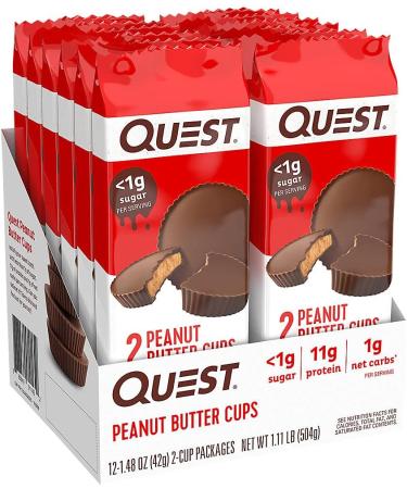 Quest Vanilla Protein Shake High Protein Low Carb Gluten Free Keto Friendly 11 Fl.Oz 4 Count (Pack of 3) and Quest Nutrition Peanut Butter Cups 12 Count (Pack of 1) (total- 17.76 Ounce) - Buy Online on GoSupps.com