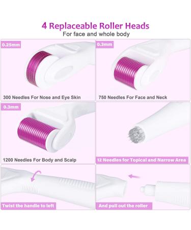 6 in 1 Derma Roller Kit for Face and Body - Micro Needle Dermaroller with Replaceable Heads, Storage Case, and Disinfection Tank - Buy Online on GoSupps.com