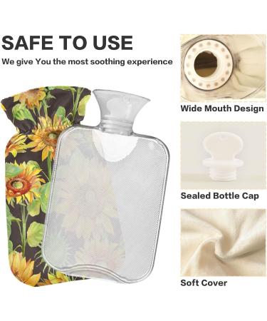 Sunflower Watercolor Heat Bottle 2L Warm Water Bag for Pain Relief & Headaches | Ideal for Back Pain Relief - Buy Online on GoSupps.com