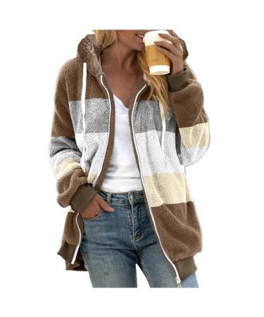 Hanxiulin coat plush jacket hoodie jacket oversize winter coat women winter jacket jacket winter color variants transition jacket autumn coat breathable casual fashion plush jacket winter jacket 4xl khaki