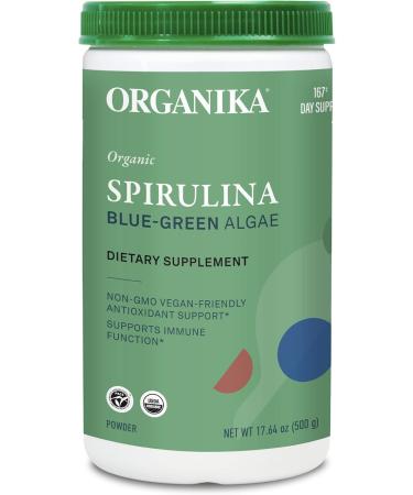 Organika Certified Organic Spirulina Powder- Superfood 3rd Party Tested Pristine Sourcing & Enhanced Collagen Peptides Protein Powder For Healthy Hair Skin Nails Joints 500 g (Pack of 1) Powder+ Collagen Peptides - Buy Online on GoSupps.com