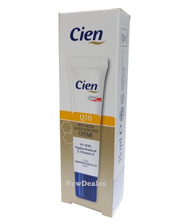 Cien Anti-Wrinkle Eye Contour Cream with Q10 and Hyaluronic Acid and Vitamin E 15ml (0.51 Oz)