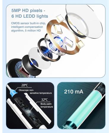 Ear Wax Removal Tool with Camera and Light - Ear Cleaner Kit for Black Wolf wush - 6 Ear Spoons Included - Buy Online on GoSupps.com