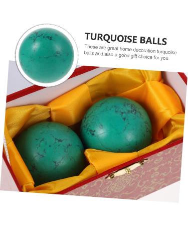 Beavorty 6 STK Turquoise Health Handball Set - Wooden Massage Balls for Finger Exercise & Fitness Decor - Buy Online on GoSupps.com