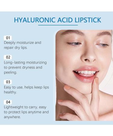 Lip Stick - 5g Lip Stick with 0.2% Hyaluronic Acid Lip Balm Moisturizing Dry Lips Long - Lasting Hydration Restoring Softness With Hyaluronic for Damaged Dry and Chapped Lips (1) - Buy Online on GoSupps.com