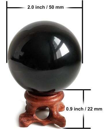 Mina Heal Black Obsidian Crystal Balls - Feng Shui Meditation Healing & Home Decor | 50mm Magical Sphere - Buy Online on GoSupps.com