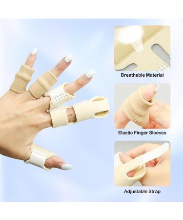 Jingegergome 4PC Trigger Finger Splint & 5PC Finger Brace | Adjustable Thumb & Pinky Finger Sleeves - Relief for Trigger Finger Pain - Buy Online on GoSupps.com