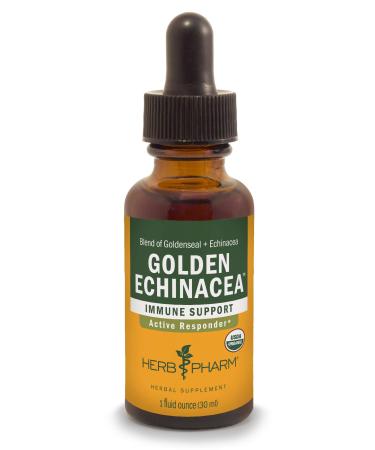 Herb Pharm Certified Organic Golden Echinacea Liquid Extract for Immune System Support - 1 Ounce (DGOLDEN01)