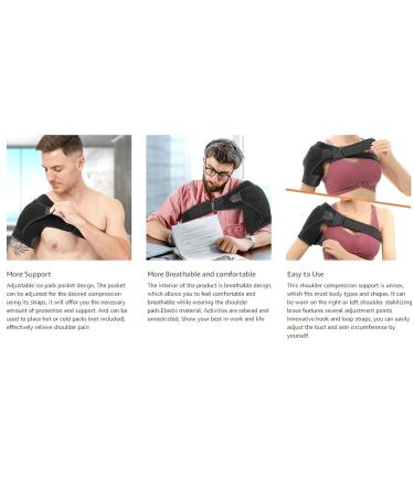 YIKANGHENG Adjustable Shoulder Brace - Large Size Support for Men & Women | Pain Relief & Sports | Black - Buy Online on GoSupps.com
