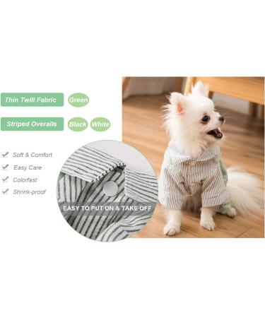 HOODDEAL Dog Striped Shirts Cozy Breathable Denim Overalls Pet Jumpsuit Cute Stretchy Puppy Christmas Costumes Outfits (XL  Green) XL Green - Buy Online on GoSupps.com