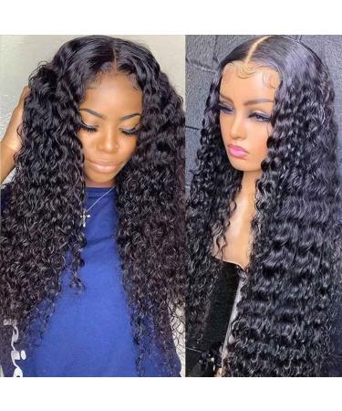 Daules 5x5 HD Lace Closure Wig Deep Wave 24 Inch - 100% Virgin Human Hair, Free Part, Pre Plucked, 180% Density - Natural Black Color for Women - Buy Online on GoSupps.com