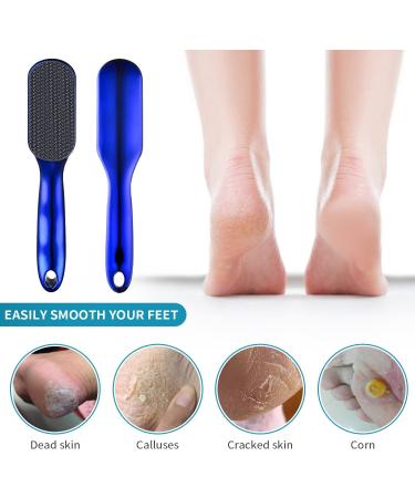 Glass Foot File for Dead Skin - Callus Remover with Etching Technology | Foot Scrubber & Heel Scraper for Wet/Dry Feet - Blue - Buy Online on GoSupps.com