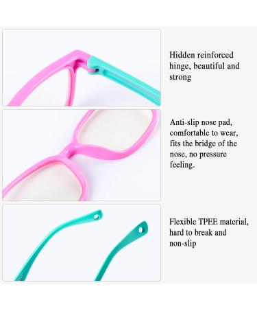AetrvoHope Blue Light Blocking Glasses for Kids Children's Computer Glasses for Age 4-13 Unbreakable Frame Anti-Blue Ray Glasses With Case Anti UV400 & Eyestrain Pink - Buy Online on GoSupps.com