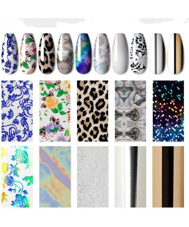 Warm Girl Nail Foil Art Set | 2Pcs Foil Glue Gel + 20 Rolls Transfer Stickers | DIY Nail Art Decoration Kit - Buy Online on GoSupps.com