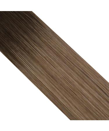 Moresoo Invisible Tape Extensions - Real Hair 45cm Dark Brown to Blonde - 5 Pieces | Premium Quality #2/DXB/18 - Buy Online on GoSupps.com