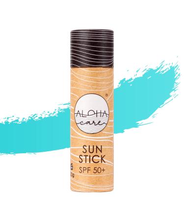 Aloha Sun Stick SPF 50+ (Teal) Sunscreen Stick Sun Block Stick for Face Sunscreen SPF 50 for Surfing Great Sun Cream for Kids & Outdoor Sports Sunscreen Plastic Free Packaging 20g