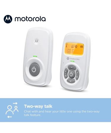 Buy Motorola Nursery AM24 BabyPhone - Digital Audio Monitor with DECT Technology Room Temperature Display & Two-Way Communication - White - Buy Online on GoSupps.com