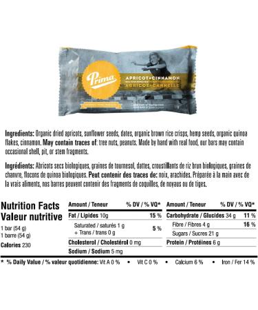 Prima Real Food Energy Bar Apricot + Cinnamon - Buy Online on GoSupps.com
