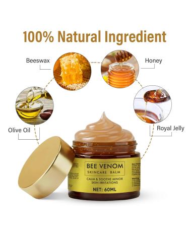 Bee Venom Skin Treatment Cream Natural Face Lifting and Firming Reduces Skin Blemishes Gentle and Non-Irritating for All Skin Types 60ml 2 Ounce (Pack of 1) - Buy Online on GoSupps.com