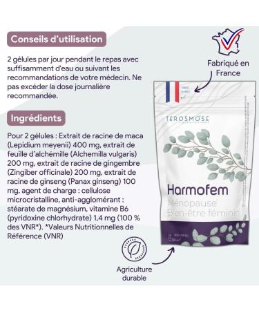 Harmofem Female Hormone Wellness | Maca Ladybird & Vitamin B6 | Natural Support During Menopause and Women's Cycles | 120 Capsules 2 Month Cure - Buy Online on GoSupps.com