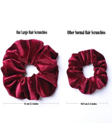 Whaline 6 Big Velvet Hair Scrunchies - Soft Elastic Bands for Women - 6 Dark Colors - Buy Online on GoSupps.com