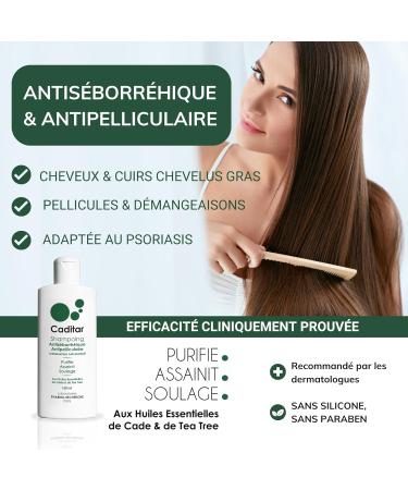 Caditar Antiseborrheic Sanitizing Shampoo 150 ml Bottle Parabene Phenoxyethanol and Silicone Free Made in France b - Buy Online on GoSupps.com
