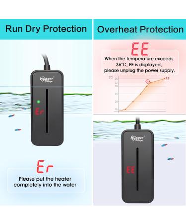Hygger Mini Aquarium Heater 15W - Thermostat for 3.8-9.5L Salt & Freshwater Tanks - Buy Online on GoSupps.com