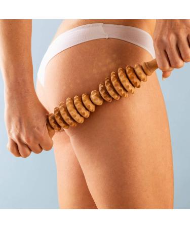 Ribnican Anti-Cellulite Wooden Massage Roller with Handle - 40 cm Maderotherapy Accessory for Effective Cellulite Treatment | International Shipping - Buy Online on GoSupps.com
