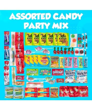 Assorted Candy Party Mix Variety Pack - 60 Count Plus | Halloween Fun Size Care Package with Gummies, Lollipops, Sour Patch, and More | Bulk Treats for Loot Bags, Stocking Stuffer, Pi ata | Individually Wrapped - Buy Online on GoSupps.com