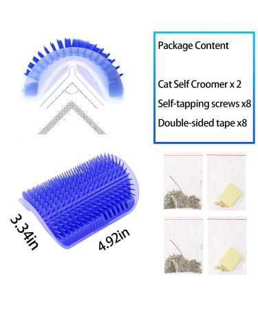 STARROAD-TIM Cat Self Groomer with Catnip - 2 Pack Self Grooming Wall Brush, Corner Scratcher, Face Massage Comb - Buy Online on GoSupps.com