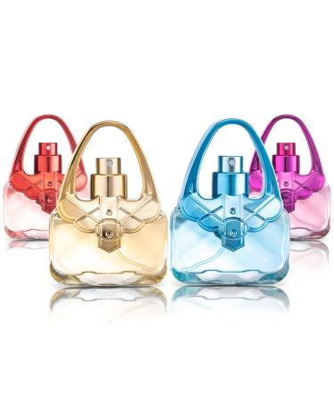 Girls Perfume Body Mist Fragrance Gift Set - 4 Piece Holiday Gift Set for Little Girls, Young Girls, Tweens and Preteens  4 Hand Bag Purse Shaped Bottles - SHOPAHOLIC Fashion Collection