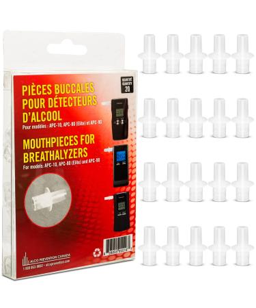 Alco Prevention Canada Portable Breathalyzer Mouthpieces for APC80 OR APC90 Breath Alcohol Tester (Pack of 20) - Easily Install Breath Analyzer Mouthpiece