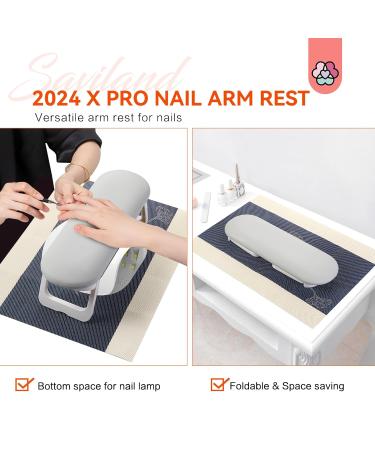 SAVILAND Foldable Nail Arm Rest | Soft Leather Nail Pillow & Non-Slip PVC Mat for Nail Techs | Essential Salon Accessory for Acrylic Nails - Buy Online on GoSupps.com