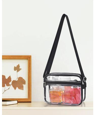 MAY TREE Clear Crossbody Bag Stadium Approved 0.5MM Thick PVC - Black - Buy Online on GoSupps.com