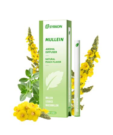 SYRKON Herbal Diffuser Pen Freshens Breathing | Lung Support | Throat Relief Peach Flavor Mullein Licorice Mint Oil | Plant-Based Natural Alternative 600 Uses