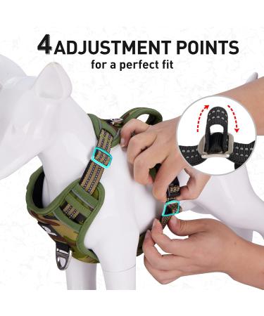 Shop Large Dog Harness - Reflective Breathable Soft Camouflage - Anti-Train Safety Harness for Medium & XL Dogs - Buy Online on GoSupps.com