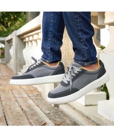 OrthoComfoot Men's Plantar Fasciitis & Achilles Tendonitis Shoes - Arch Support Fashion Sneaker for Heel & Foot Pain Relief - 11 W4 Grey - Buy Online on GoSupps.com